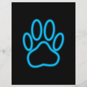 Papier Empreinte de patte de chien de Néon Bleu