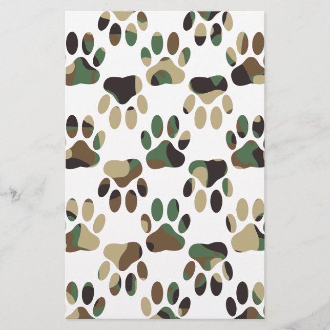 Papier Empreinte de patte de chien Motif Camo (Devant)