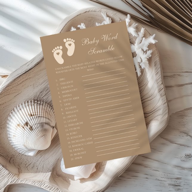 Papier Empreintes Brown Sexe Révéler Baby Word Scramble (Créateur téléchargé)
