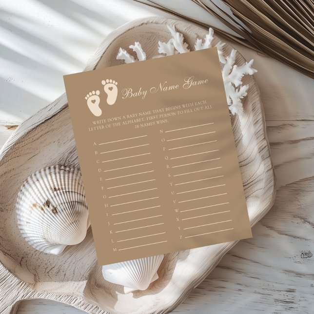 Papier Empreintes Brown Sexe Révéler Nom du bébé Jeu (Créateur téléchargé)