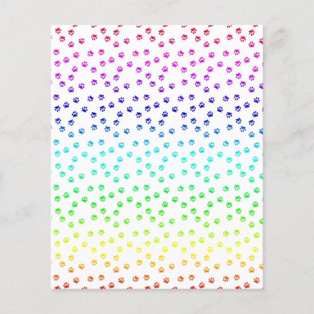 Papier Empreintes de patte arc-en-ciel (Devant)