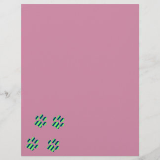 Papier Empreintes de patte bleu-vert