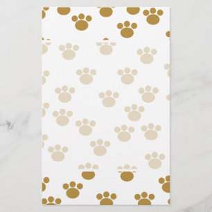 Papier Empreintes de pattes animaux. Motif Brown et blanc