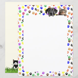 Papier Empreintes de pattes colorés avec chien et chat 8,