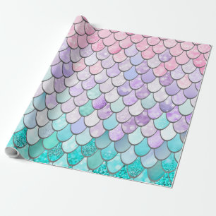 Papier en pastel d'emballage cadeau de sirène