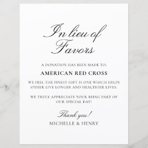 Papier En remplacement des faveurs Signe de don Mariage