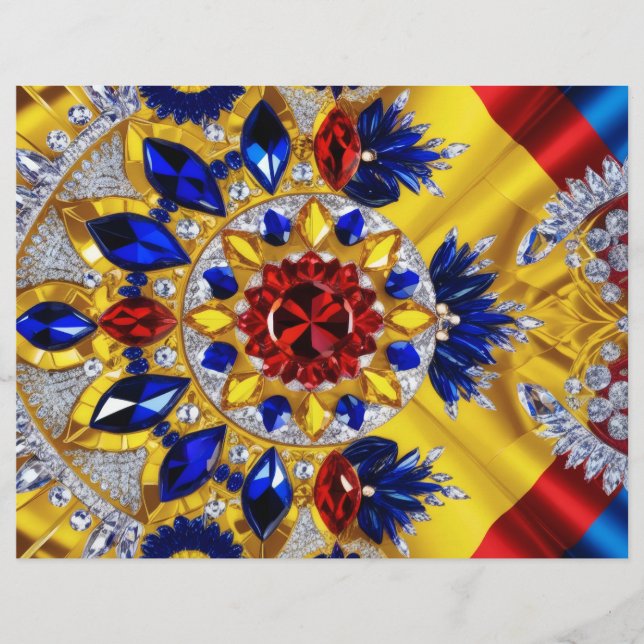 Papier En-tête avec des couleurs roumaines Design (Devant)