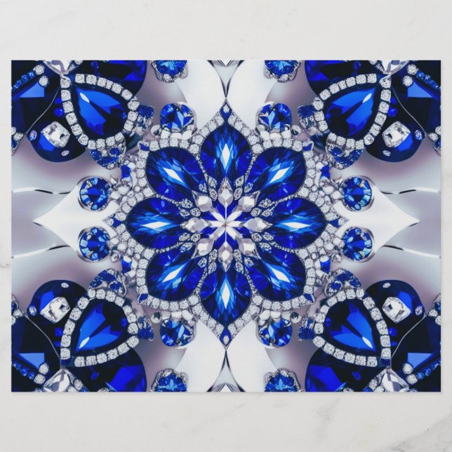 Papier En-tête avec design de couleur Bleu Blanc (Devant)