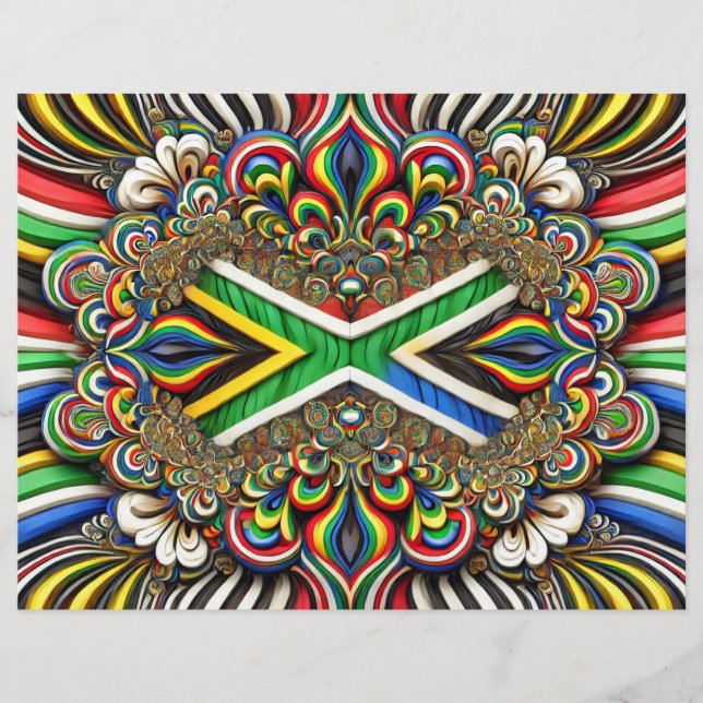 Papier En-tête avec design de couleurs sud-africaines (Devant)
