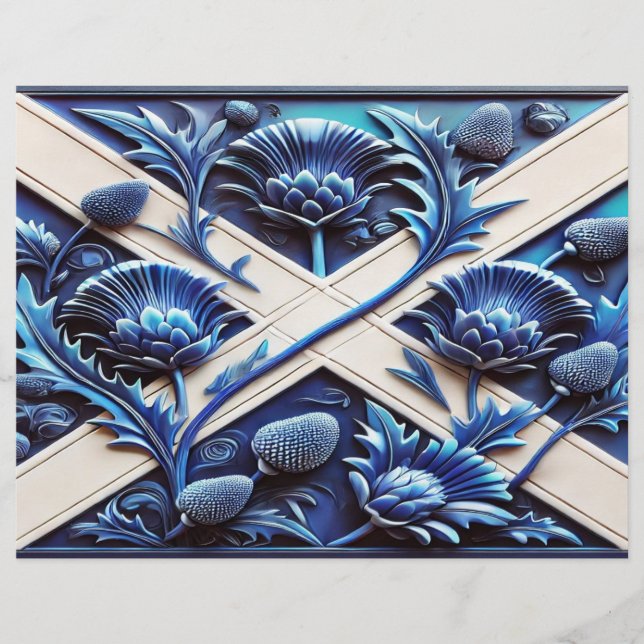 Papier En-tête avec Design écossais de chardons (Devant)