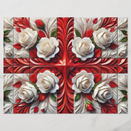 Papier En-tête avec design Rose anglais