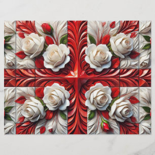 Papier En-tête avec design Rose anglais