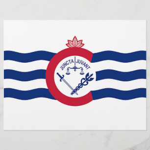 Papier En-tête avec Drapeau de Cincinnati, Ohio