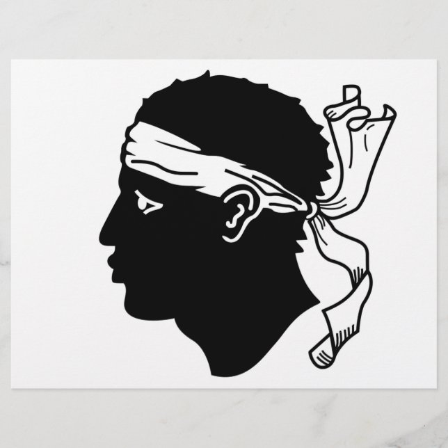 Papier En-tête avec Drapeau de Corse, France (Devant)