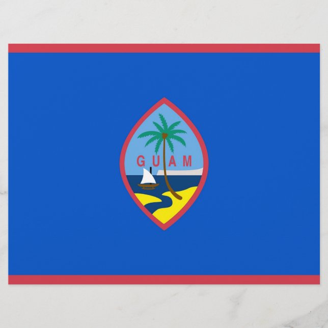 Papier En-tête avec Drapeau de Guam, États-Unis (Devant)