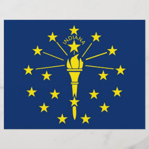 Papier En-tête avec Drapeau de l'Indiana, États-Unis