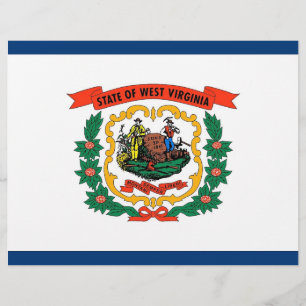 Papier En-tête avec Drapeau de Virginie-Occidentale, État