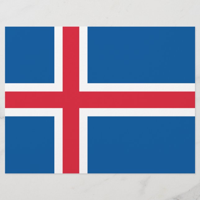 Papier En-tête avec Drapeau d'Islande (Devant)