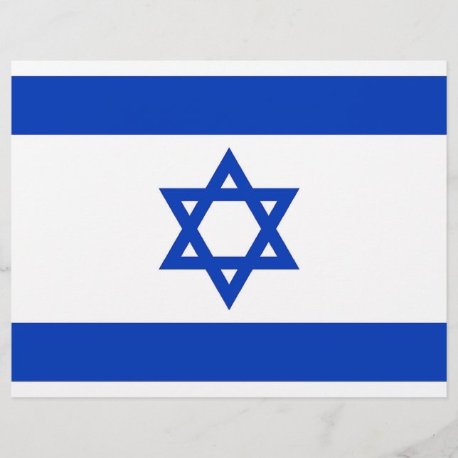 Papier En-tête avec Drapeau d'Israël (Devant)