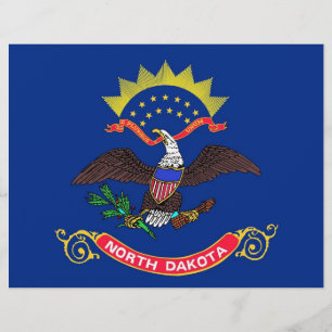 Papier En-tête avec Drapeau du Dakota du Nord, États-Unis