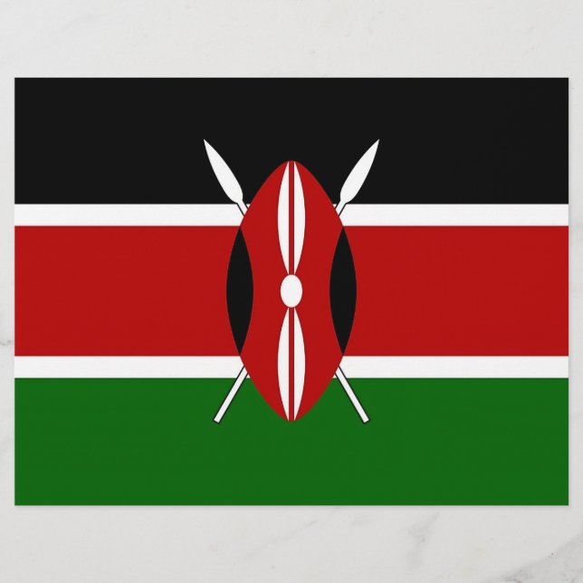 Papier En-tête avec drapeau du Kenya (Devant)