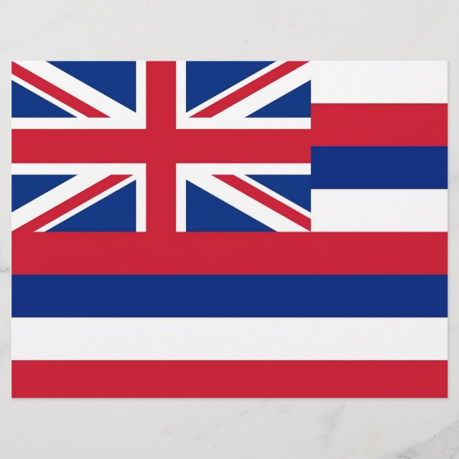 Papier En-tête avec Drapeau Hawaï, États-Unis (Devant)