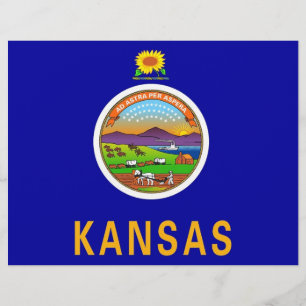 Papier En-tête avec le drapeau du Kansas, États-Unis