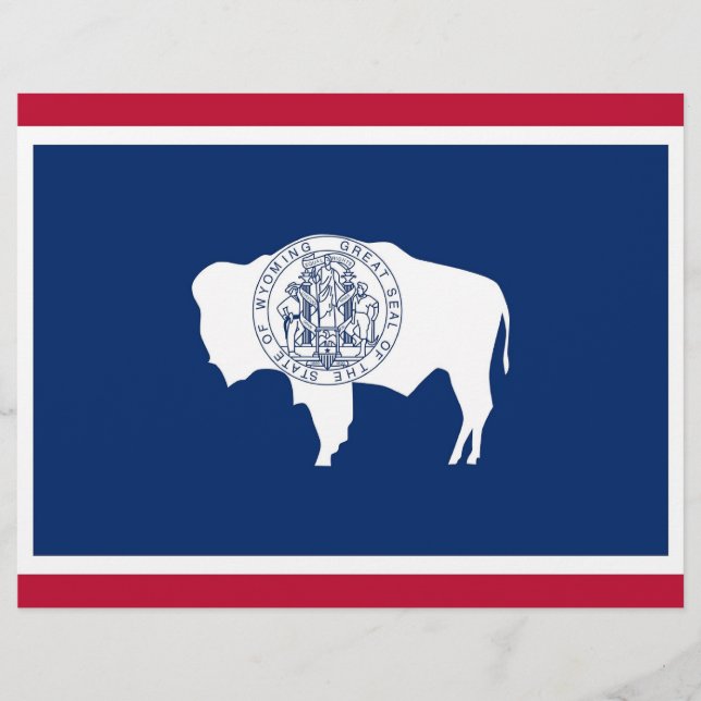 Papier En-tête avec le drapeau du Wyoming, États-Unis (Devant)