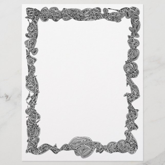 Papier En-tête Bordure Scribblprint - Noir (Devant)