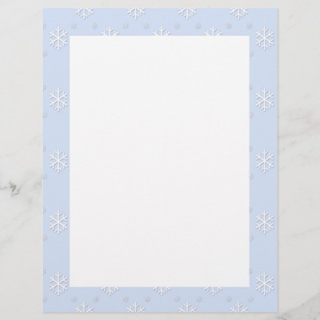 Papier En-tête de la bordure du flocon de neige (Devant)