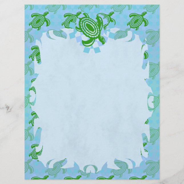 Papier En-tête de la flamme de tortue verte (Devant)