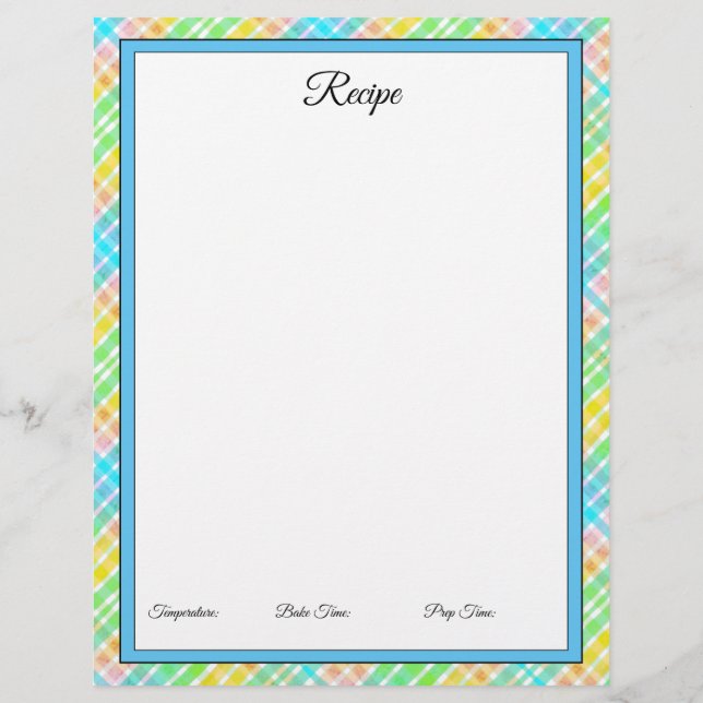 Papier En-tête de la grande recette préchargée (Dos)