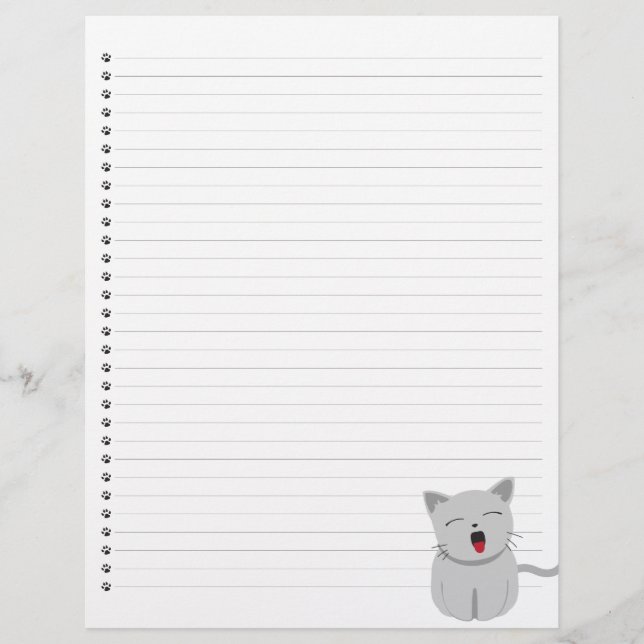 Papier En-tête de la lettre de Yawning Kitty Linked (Devant)