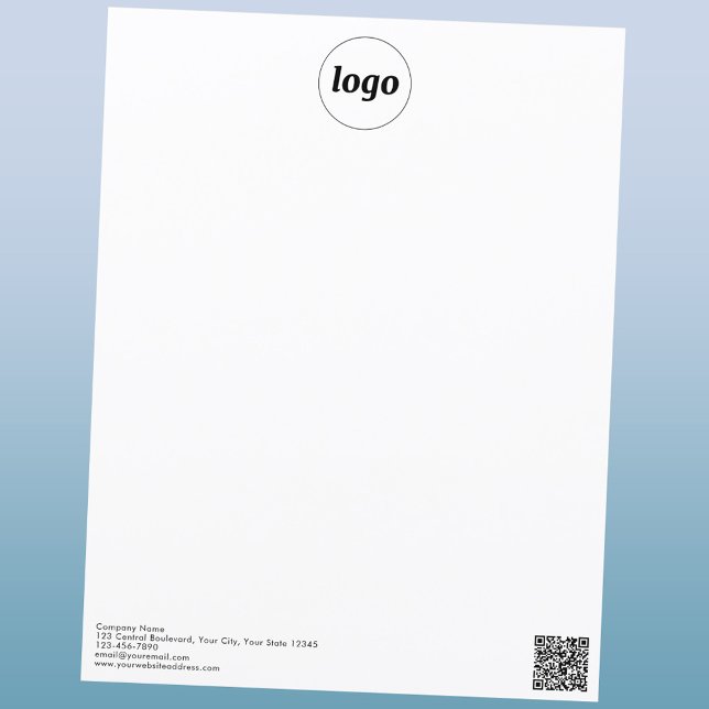 Papier En-tête de la lettre professionnelle du logo simpl (Logo QR code and custom text promotional business letterhead paper)