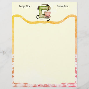 Papier En-tête de la recette de cuisson du mélangeur de c