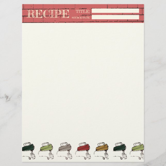 Papier En-tête de la recette du livre de cuisine pour mél (Devant)