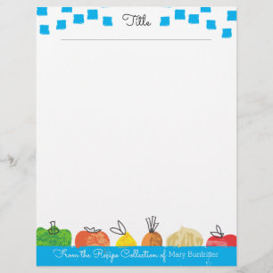 Papier En-tête de la recette personnalisée aux légumes de