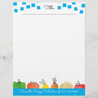Papier En-tête de la recette personnalisée aux légumes de