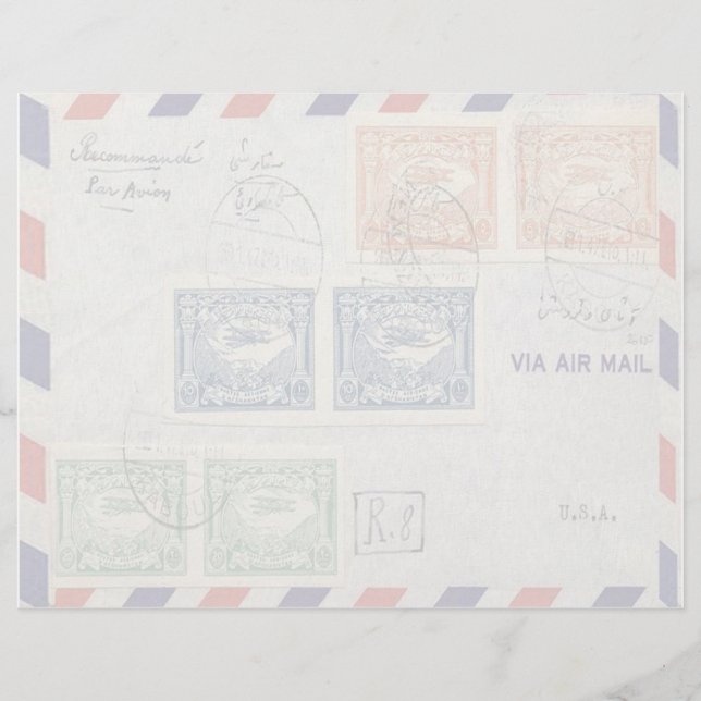 Papier En-tête de l'enveloppe du courrier aérien (Devant)