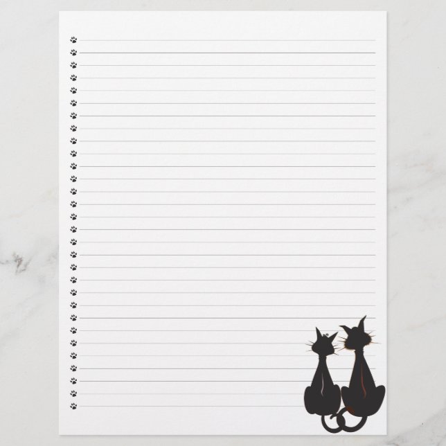 Papier En-tête de lettre à deux chats (Devant)