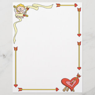 Papier En-tête de lettre Cupid Valentine