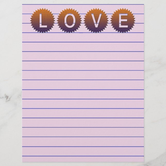 Papier En-tête de lettre d'amour (Devant)