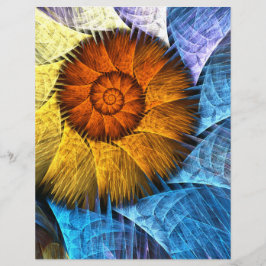 Papier En-tête de lettre d'art Abstrait orange floral