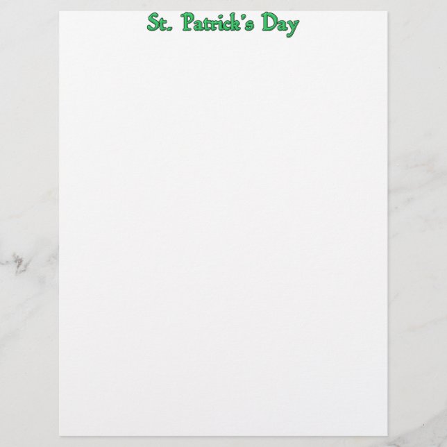 Papier En-tête de lettre de la Saint Patrick (Devant)