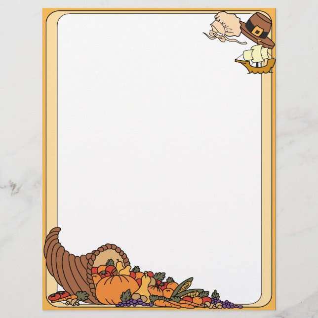 Papier En-tête de lettre de Thanksgiving (Devant)