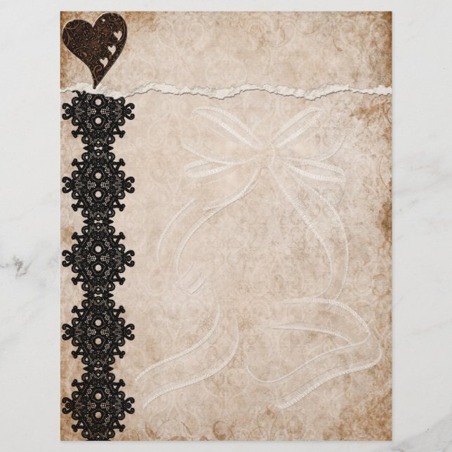 Papier En-tête de lettre en dentelle noire (Devant)