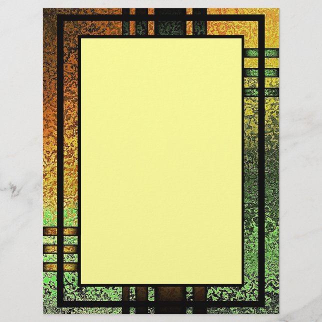 Papier En-tête de lettre encadrée Abstraite Grunge (Devant)