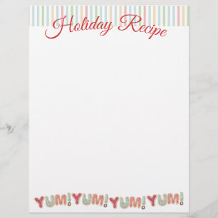 Papier En-tête de lettre givré de recette de Noël de