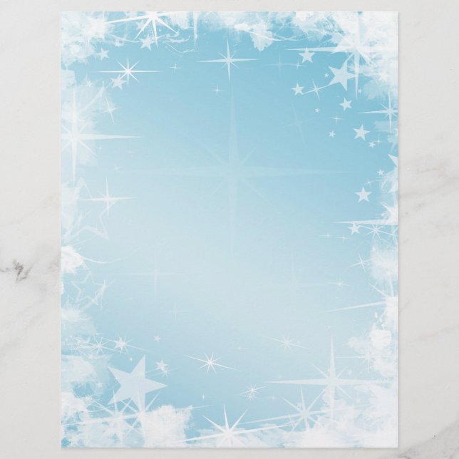 Papier En-tête de lettre Holiday Blue Stars (Devant)