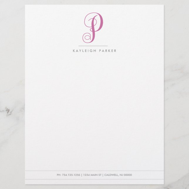 Papier En-tête de lettre monogramme | Boutique Monogram (Devant)